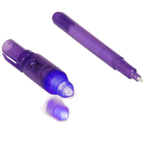 Stift aus Kunststoff Geheimstift unsichtbare Tinte & UV Licht Geheimschrift