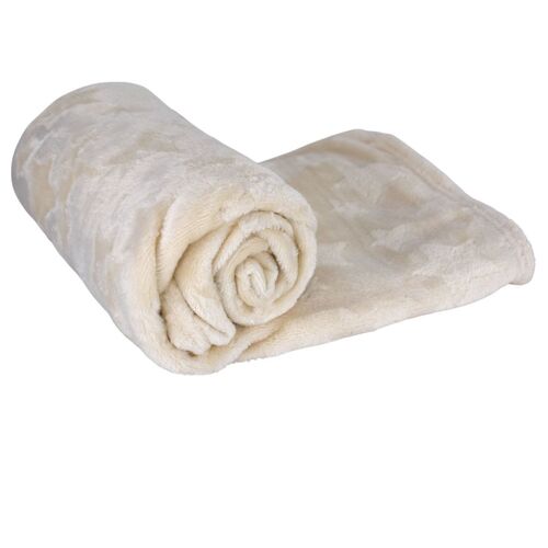 Wohndecke Flanell mit Herzen/Sternen 100 x 150 cm Kuscheldecke mit Design 