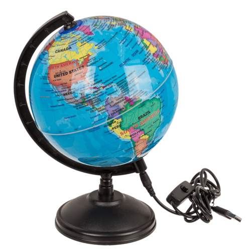 Tischleuchte Weltkugel mit LED ca. 15,5 cm in Geschenkverpackung rotierender Globus