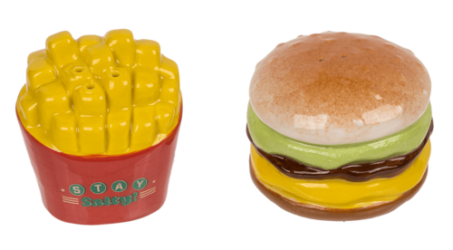 lustige Salz - und Pfefferstreuer Burger Pommes Gew�rzstreuer 