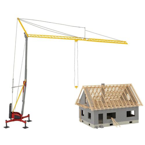 Faller Bausatz H0 130658 Haus im Bau mit Kran 1:87