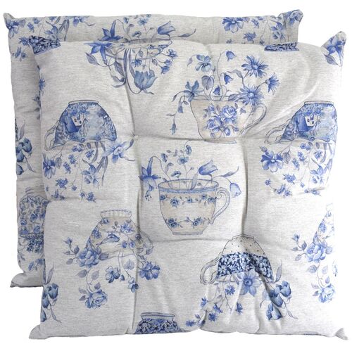 Sitzkissen 40x40 cm Stuhlpolster mit 4 Punktesteppung im 2er-Set verschiedene Motive 