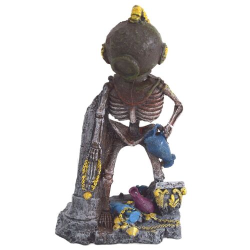 Dekofigur Aquarium Skelett Taucher ca. 9x6x15 cm