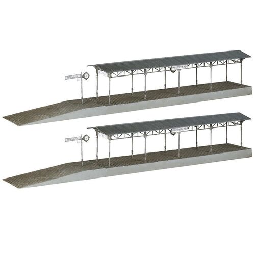 Faller H0 120204 2 Bahnsteige Bahnsteig mit �berdachung Bausatz 1:87