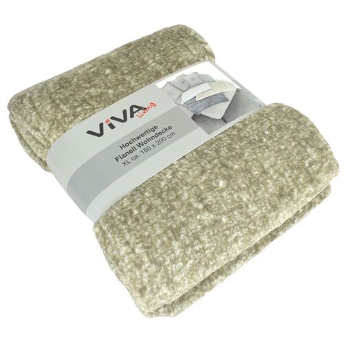Flanell Kuscheldecke XL 150x200cm Wohndecke meliert  in 3 Farben Decke 