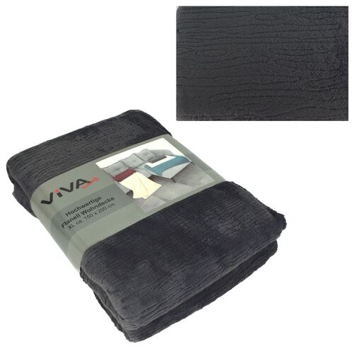 Flanell Kuscheldecke XL 150x200cm Wohndecke 3D Pr�gung in 5 Farben Decke 