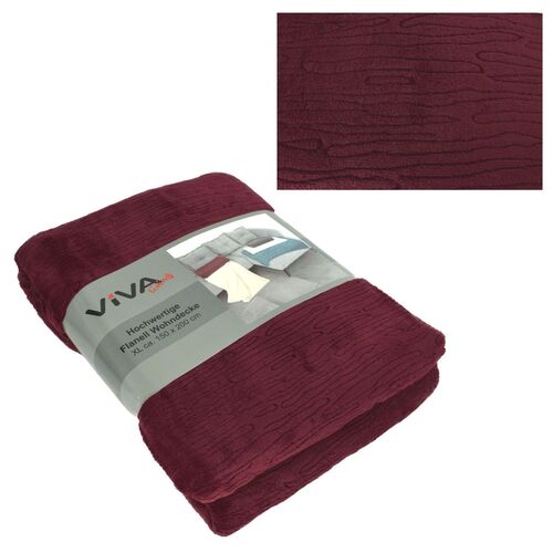 Flanell Kuscheldecke XL 150x200cm Wohndecke 3D Pr�gung in 5 Farben Decke 