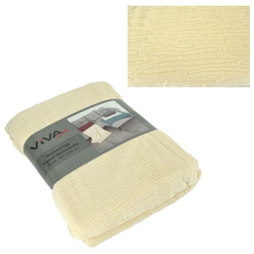 Flanell Kuscheldecke XL 150x200cm Wohndecke 3D Pr�gung in 5 Farben Decke 