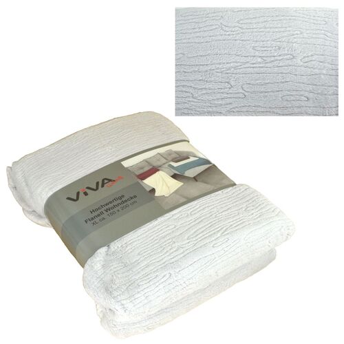 Flanell Kuscheldecke XL 150x200cm Wohndecke 3D Pr�gung in 5 Farben Decke 