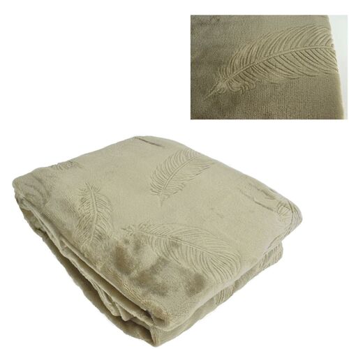 Flanell Kuscheldecke XL 150x200cm Wohndecke Feder Pr�gung in 3 Farben 