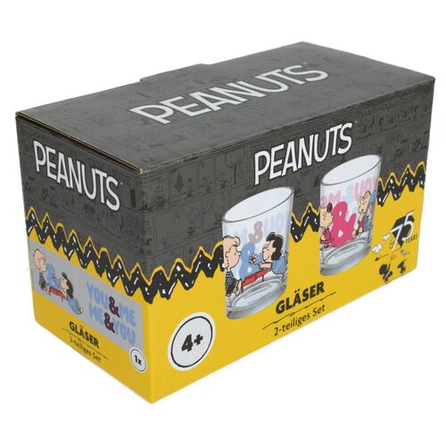 Peanuts Trinkgl�ser 2er-Set im Geschenkkarton ca. 400 ml Gl�ser mit Motiv