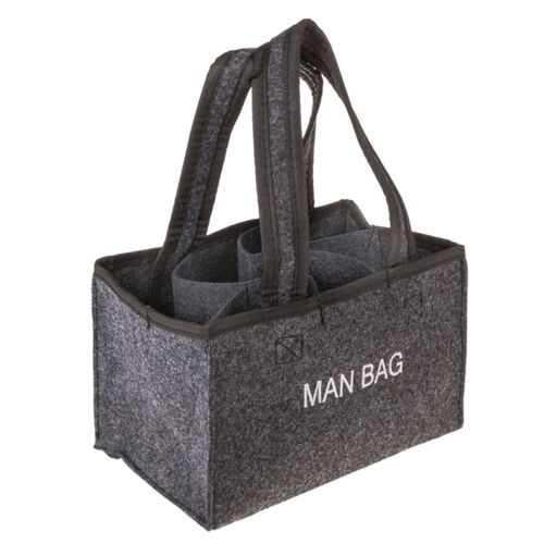 Filztasche Man Bag Biertasche 6 Flaschen anthrazit Flaschentr�ger Bier