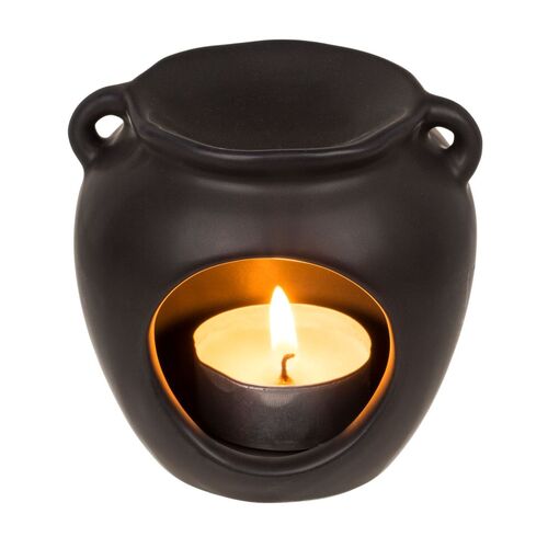 Aromalampe Vase ca. 9,5 x 8,5 cm Teelichthalter f�r Duftaromen in Schwarz oder Wei� 