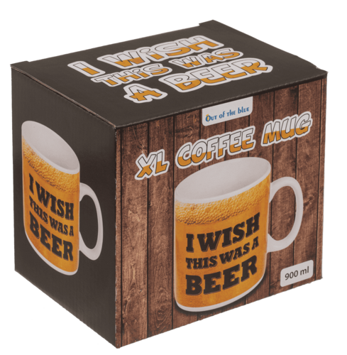 witzige XL Tasse i wish i was a beer 800ml Kaffeetasse