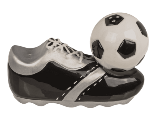kleine Salz - und Pfefferstreuer als Fu�ball mit Schuh Gew�rzstreuer 