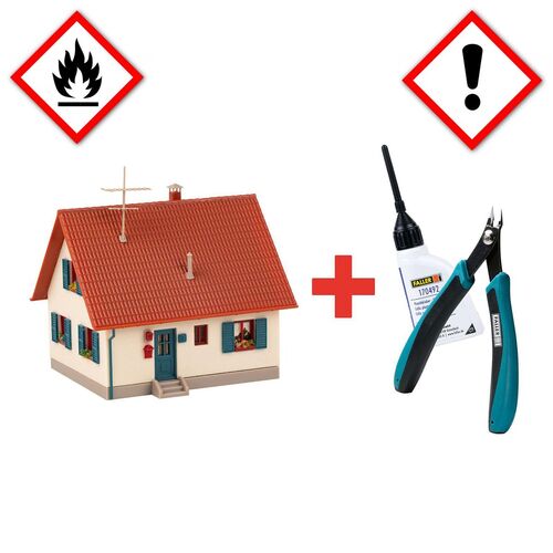 Faller H0 195602 Promotion-Set Bastelhaus (creme/rot) 1:87