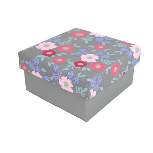 Geschenkkarton mit Fr�hlingsblumen in verschiedenen Gr��en Karton Grau 