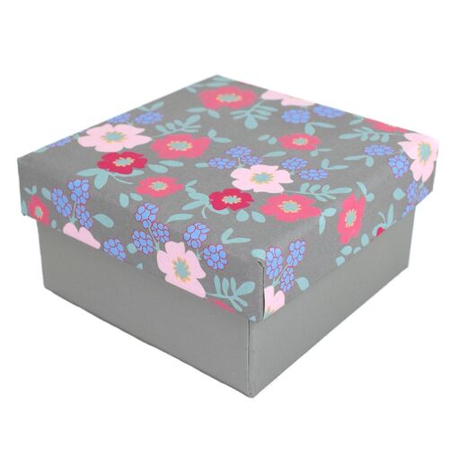 Geschenkkarton mit Fr�hlingsblumen in verschiedenen Gr��en Karton Grau 