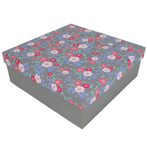 Geschenkkarton mit Fr�hlingsblumen in verschiedenen Gr��en Karton Grau 