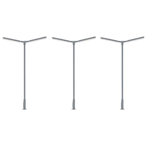 Faller 180122 LED-Kreuzmastleuchte, zweiarmig, kaltwei�, 3 St�ck H0