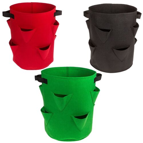 Erdbeer Pflanzsack aus Filz mit 8 Pflanztaschen ca. 35 x 42 cm