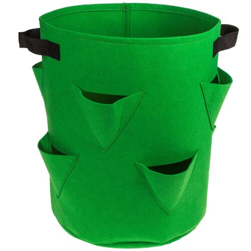 Erdbeer Pflanzsack aus Filz mit 8 Pflanztaschen ca. 35 x 42 cm 