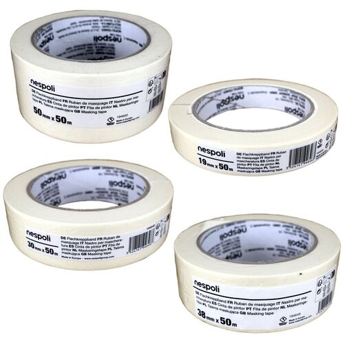 Flachkreppband 50m Klebeband Abdeckband Rolle feingekreppt Malerkrepp