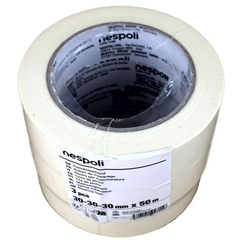 Flachkreppband Set 3x50m 30-30-30mm Klebeband Abdeckband Malerkrepp