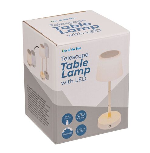 Teleskop Tischleuchte mit LED dimmbar und wiederaufladbar in wei�