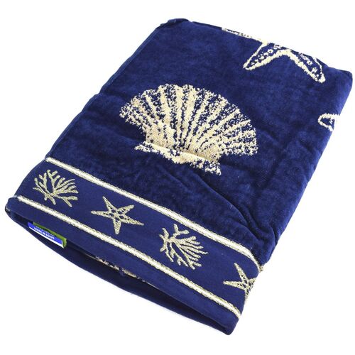 Badetuch ca. 90 x 170 cm Dusch - und Strandtuch Seesterne Muscheln 
