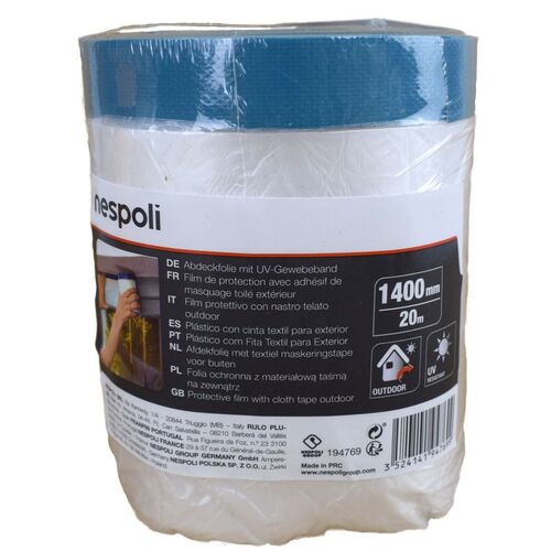 Abdeckfolie mit Gewebeband 20m Klebeband Malerkrepp Hart Polyethylen