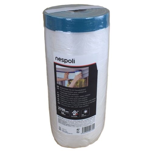 Abdeckfolie mit Gewebeband 16m Klebeband Malerkrepp Hart Polyethylen