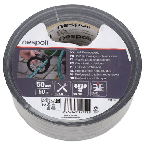 Profi Gewebeband 50 m f�r Au�en und Innen 50 mm Klebeband Rolle Schwarz