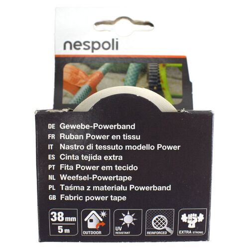 Gewebe Powerband 5 m f�r Au�en und Innen 38 mm Klebeband Rolle 