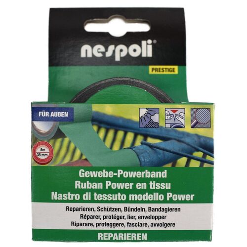 Gewebe Powerband 5 m f�r Au�en und Innen 38 mm Klebeband Rolle 