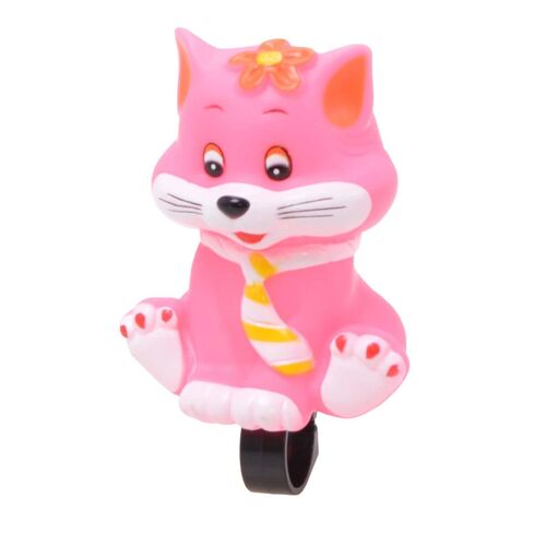 Fahrradhupe Katze pink ca. 12x7 cm mit Halterung aus Kunststoff