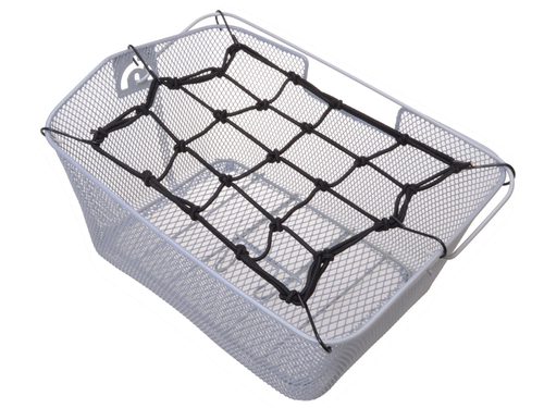 Gep�cknetz f�r Fahrradk�rbe ca. 25 x 25 cm in schwarz mit 6 Befestigungshaken