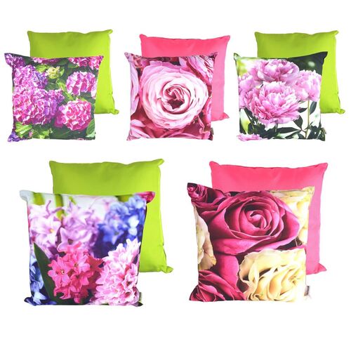 Outdoor Kissen 45x45cm wasserabweisend Stuhlkissen Blumenmotive