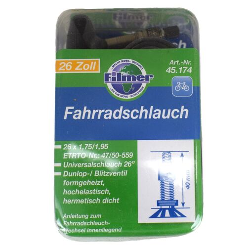 Universal Fahrradschlauch mit Dunlopventil 26 Zoll