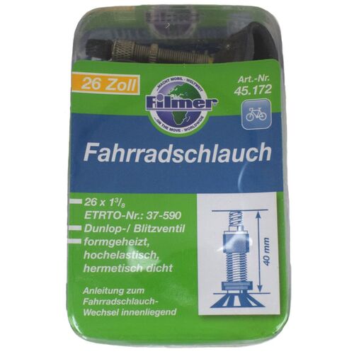 Universal Fahrradschlauch mit Dunlopventil 26 Zoll