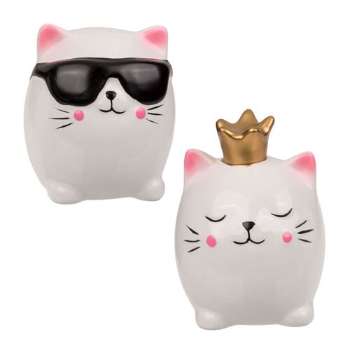 Keramik Spardose im K�tzchen Design ca. 9 cm Sparschwein mit Verschluss