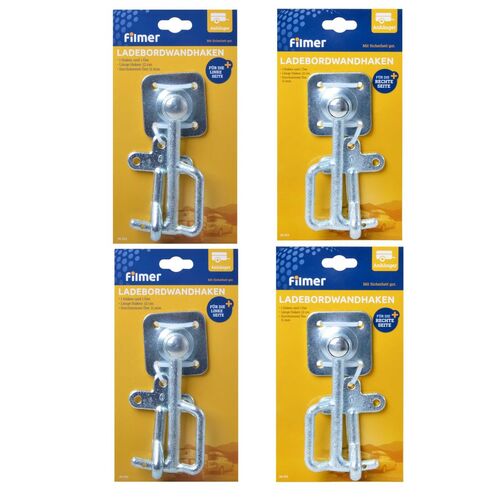 Ladebordwandhaken 4er Set links und rechts mit �sen 6x6 cm Anh�nger Haken Metall