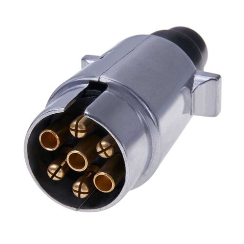 Stecker 7 polig aus Metall f�r Stromversorgung von Anh�nger 12V
