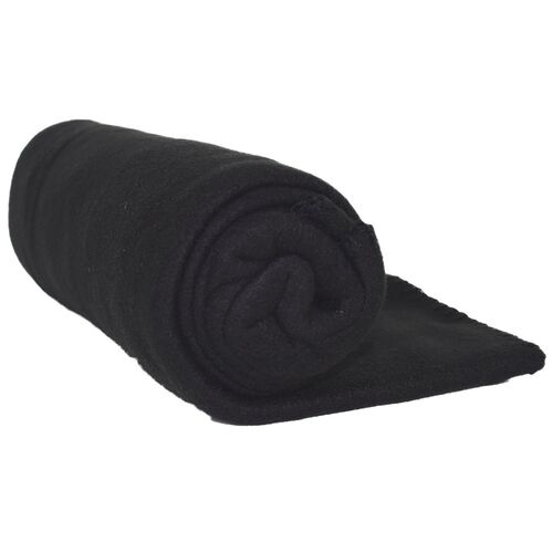 24 Fleecedecken Polarfleece Schwarz 130 x 170 cm Wohndecke Set