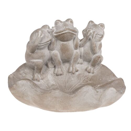 Vogeltr�nke Blattform mit Fr�schen aus Zement ca. 21,5 x 14,5 x 16 cm Vogelbad
