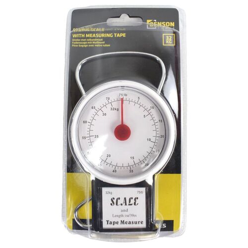 Kofferwaage mit Ma�band Federwaage bis max. 32 kg analoge Handwaage Gep�ckwaage