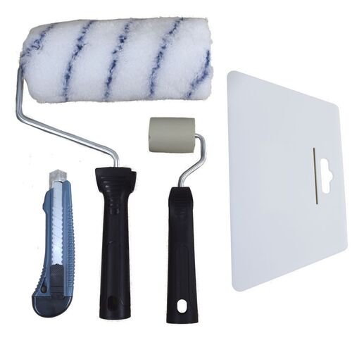 Vlies Tapezier Set 4 Teilig Kleisterrolle, Andr�ckrolle, Andr�ckspachtel, Cutter