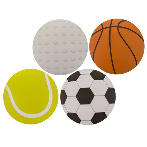 Tischunterlage Sportb�lle 39 cm Durchmesser Platzdeckchen Unterlage Malen Essen