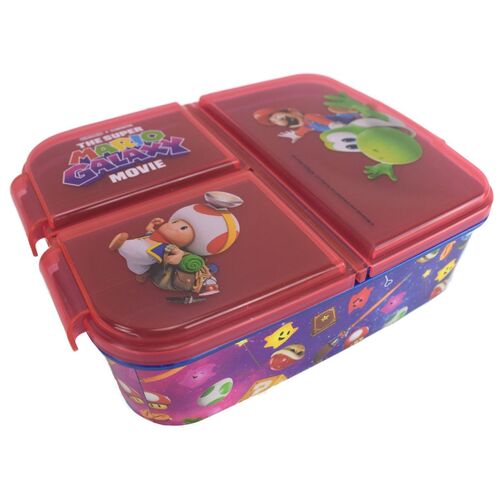 Lunchbox f�r Kinder mit 3 F�chern aus Kunststoff Super Mario Galaxy