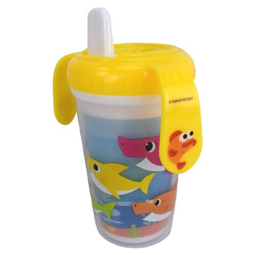 Baby Shark Trinklernbecher 230 ml mit Trinkschnabel und Griffen